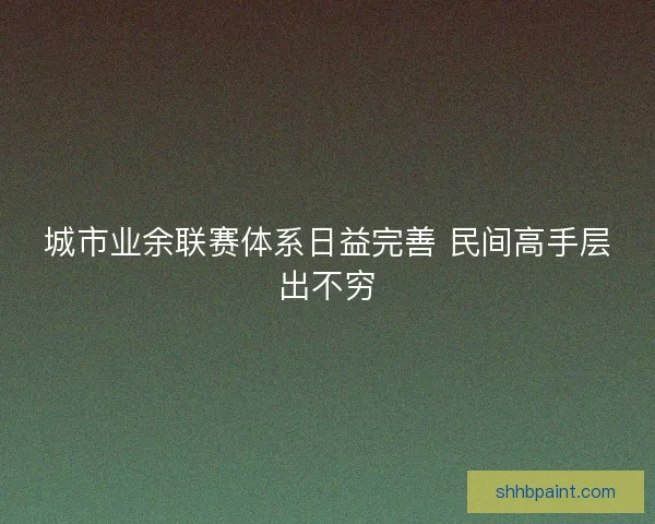 城市业余联赛体系日益完善 民间高手层出不穷